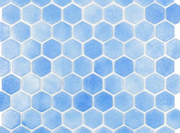 110 мозаика стеклянная для пола на сетке чип 35x35 Hexagon 317х307/4 Vidrepur