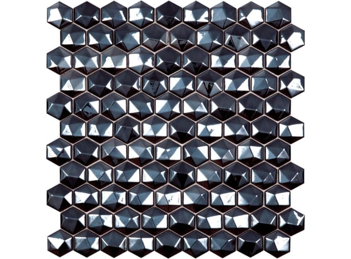 Diamond 358 мозаика стеклянная на сетке чип 35x35 Hexagon 317х307/7 Vidrepur