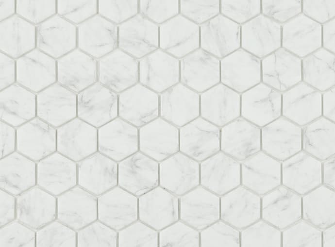 4300 мозаика стеклянная для пола на сетке чип 35x35 Hexagon 317х307/4 Vidrepur